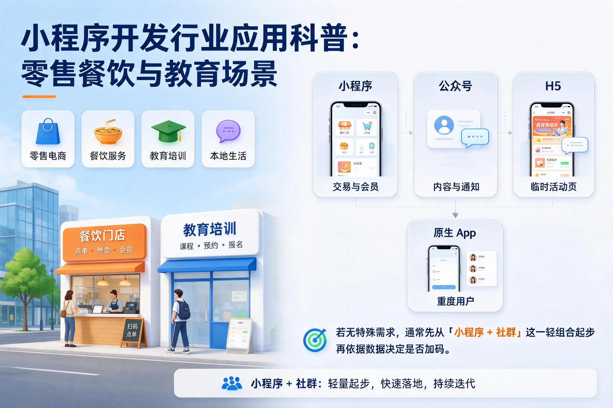 廊坊小程序开发行业应用科普：零售餐饮与教育场景