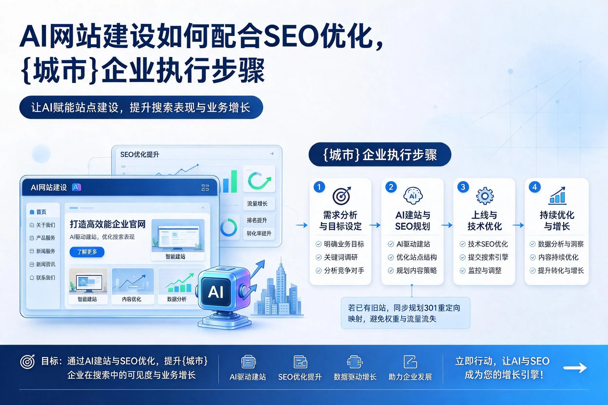 AI网站建设如何配合SEO优化，廊坊企业执行步骤
