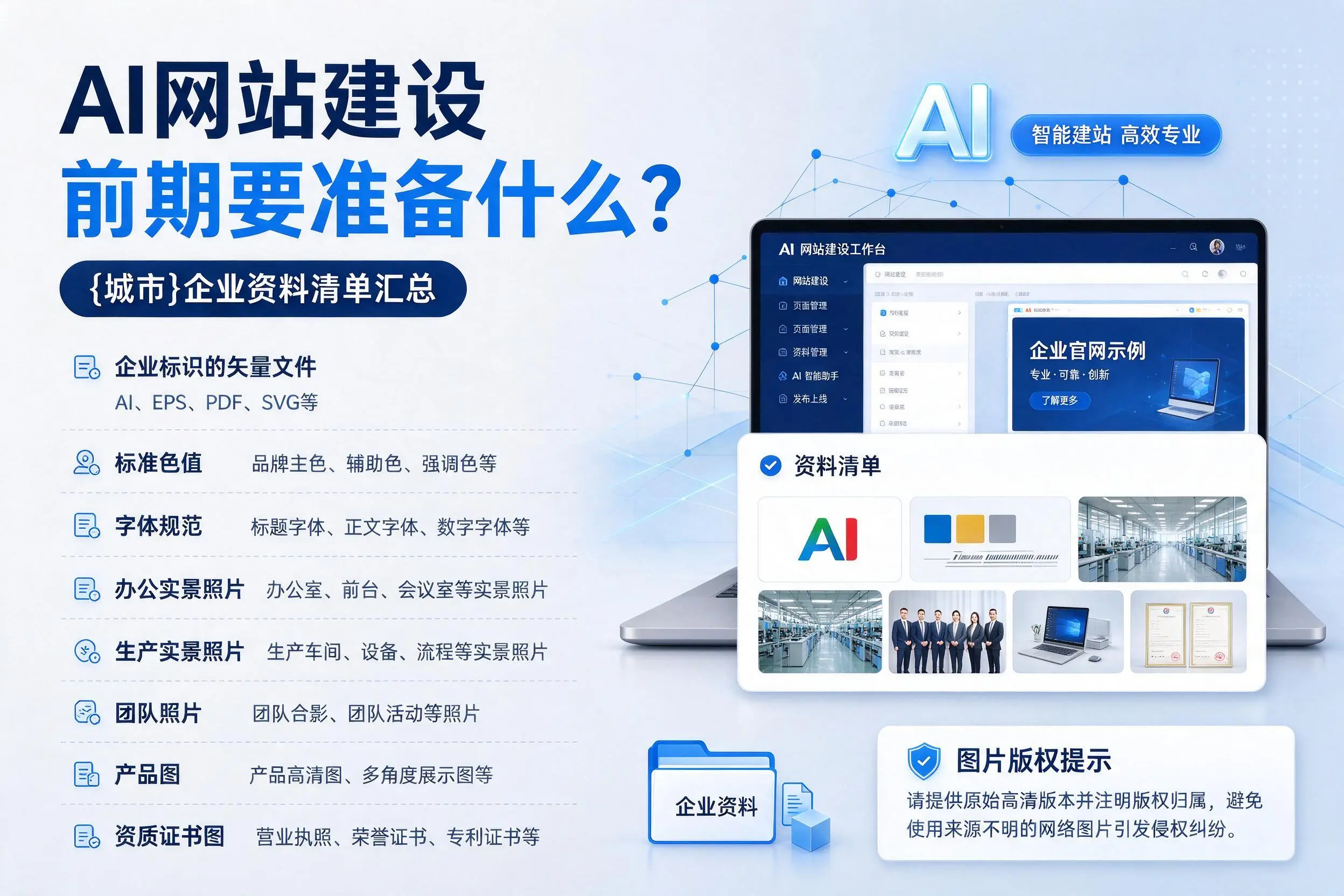 AI网站建设前期要准备什么?廊坊企业资料清单汇总
